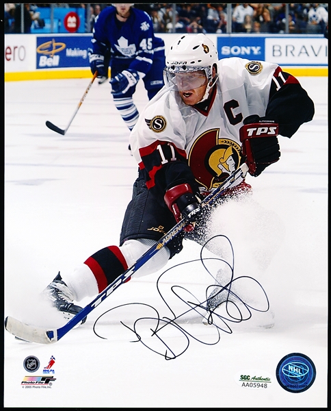 Daniel Alfredsson Autographed Ottawa Senators Hockey Color 8” x 10” Photo- SGC Certified