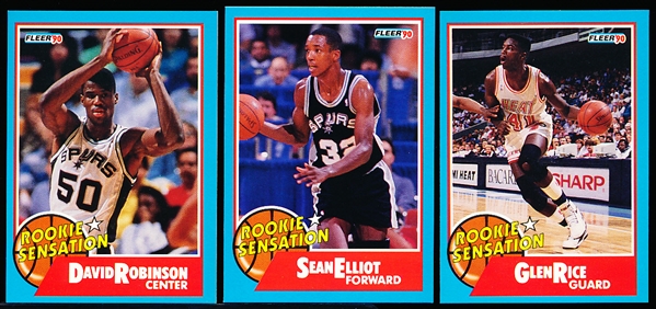 1990-91 Fleer Basketball- “Rookie Sensation” Complete Insert Sets of 10- 9 Sets