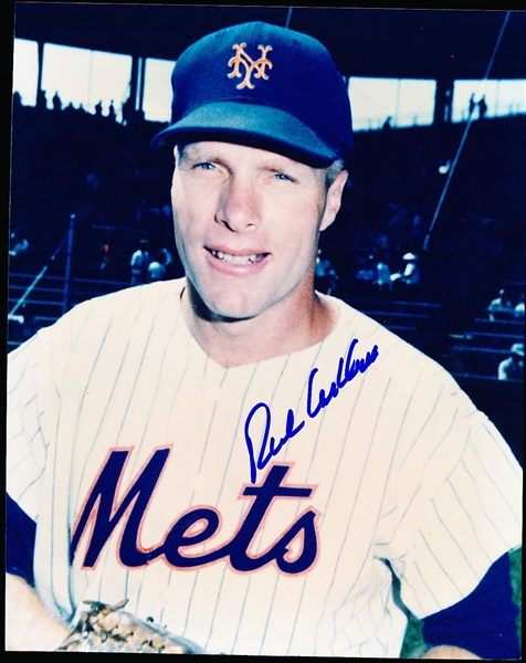 Richie Ashburn Autographed New York Mets Color 8” x 10” Photo