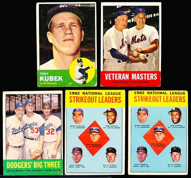 1963 Topps Bb- 5 Cards