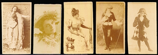 Late 1880’s Sweet Caporal “Actress” (N245) Horizontal Ad Back Cigarette Cards- 5 Diff