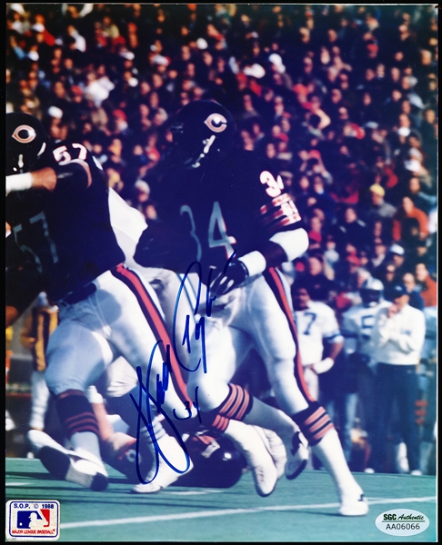 Walter Payton Autographed Chicago Bears Ftbl. Color 8” x 10” Photo- SGC Certified