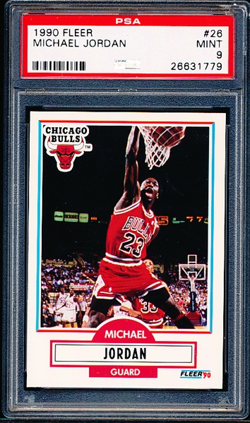 1990-91 Fleer Basketball- #26 Michael Jordan, Bulls- PSA Graded MINT 9.