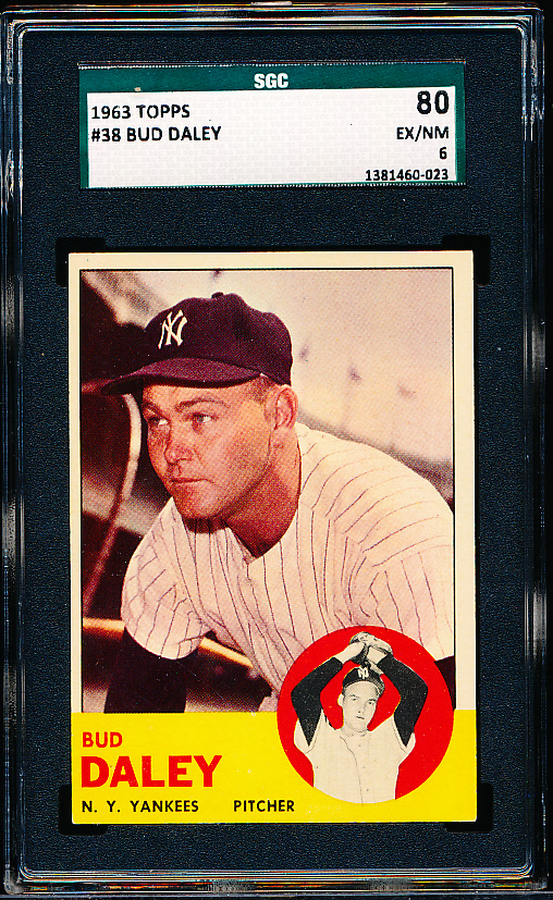 Lot Detail - 1963 Topps Baseball- #38 Bud Daley, Yankees- SGC 80 (Ex/NM 6)