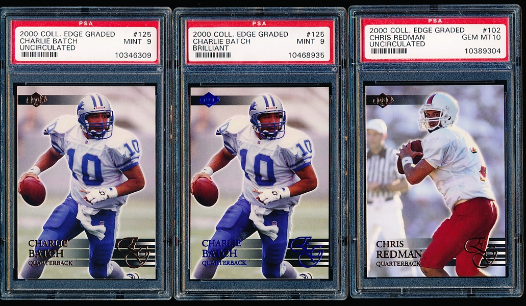 2000 Collector’s Edge Graded Football- 3 Cards