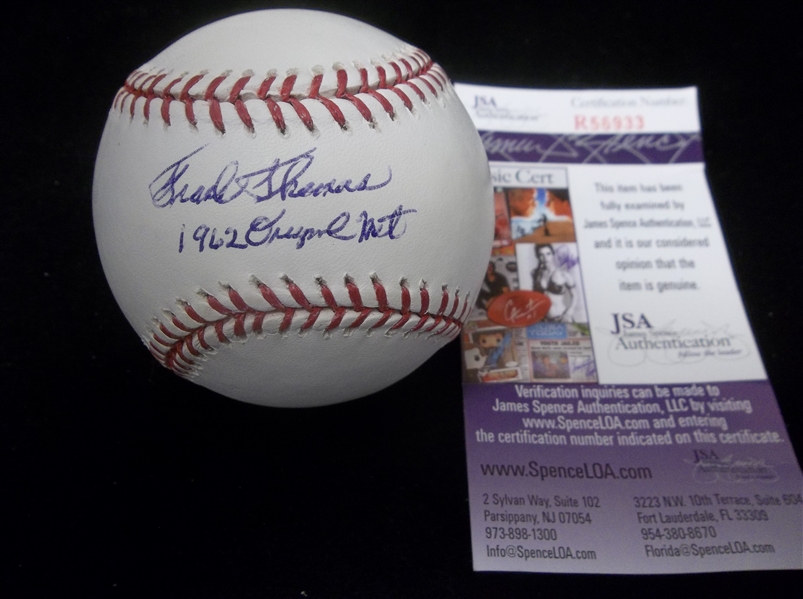 Autographed Frank Thomas (1962 Mets) Official MLB Selig Bsbl.- JSA Certified