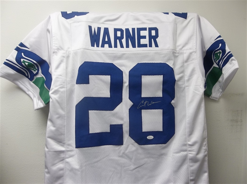 Autographed Curt Warner Seattle Seahawks Ftbl. Jersey- JSA Certified/ Witnessed