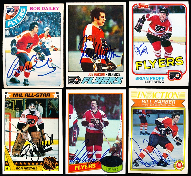 Autographed Late 1970’s-80’s Philadelphia Flyers Hockey Cards- 6 Diff.