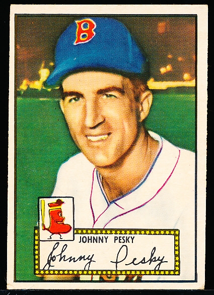 1952 Topps Baseball Card Johnny Pesky #15 Boston Red Sox