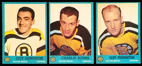 1962-63 Topps Hockey- 6 Diff Boston Bruins