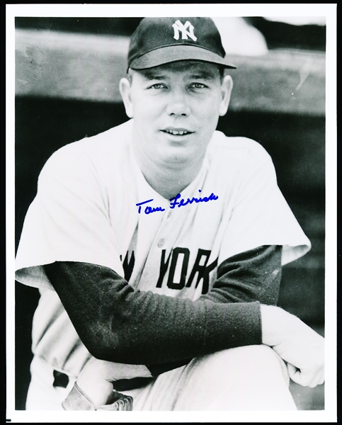 Tom Ferrick Autographed New York Yankees Bsbl. B/W 8” x 10” Photo