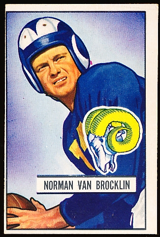 Lot Detail - 1951 Bowman Football- #4 Norm Van Brocklin, Rams- Rookie Card!