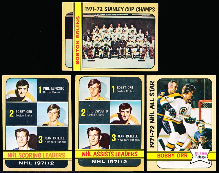 1972-73 Topps Hockey- 42 Assorted Bruins Cards