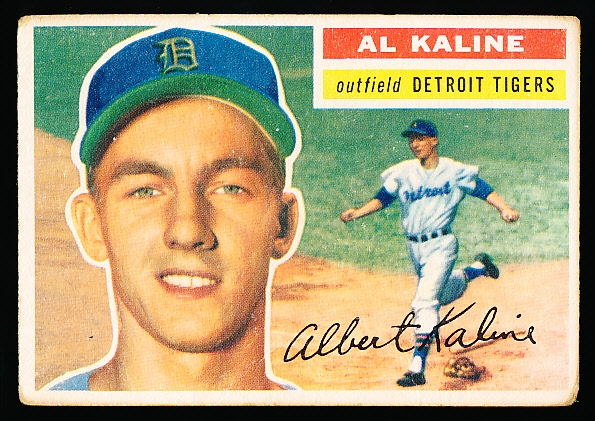 1956 Topps Baseball- #20 Al Kaline, Tigers- Gray Back