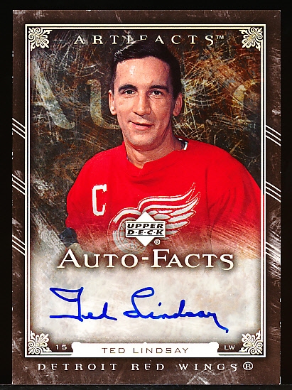 2006-07 Artifacts Hockey- “Auto-Facts”- #AF-TL Ted Lindsay, Red Wings