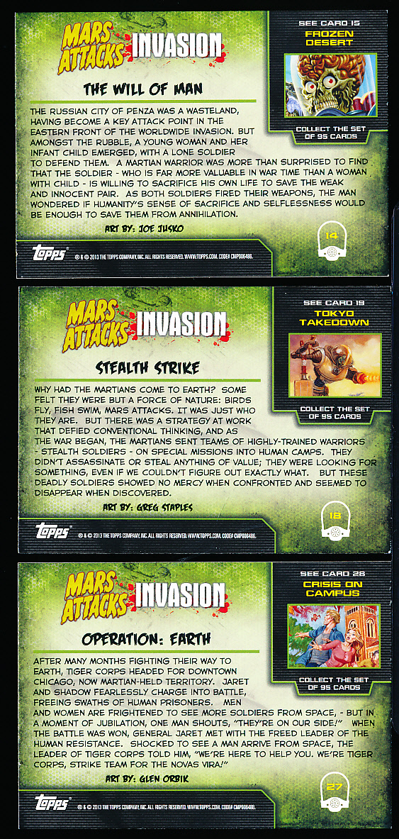 Lot Detail 13 Topps Mars Attacks Invasion Extra Gore Complete Set Of 10