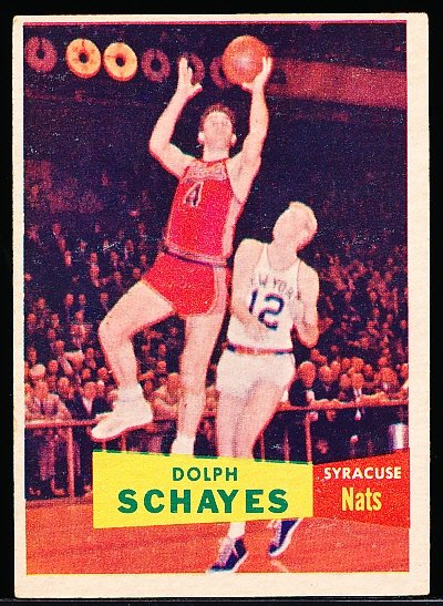 1957-58 Topps Basketball- #13 Dolph Schayes RC, Syracuse