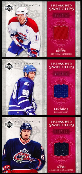 2006-07 Artifacts Hockey- “Treasured Swatches Red”- 4 Diff.