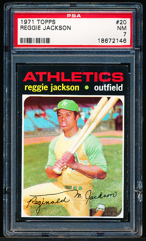 Lot Detail - 1971 Topps Bsbl. #20 Reggie Jackson, A’s- PSA Graded NM 7