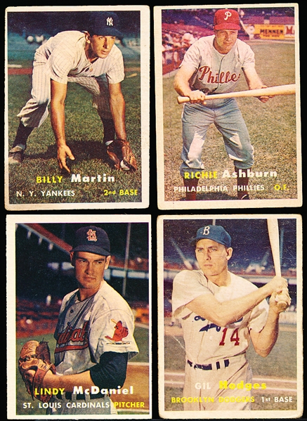 1957 Topps Baseball- 4 Diff