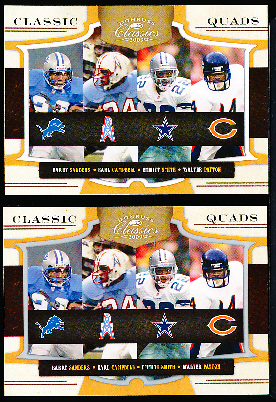 Lot Detail - 2009 Donruss Classic Ftbl.- “Classic Quads”- #3 B. Sanders ...