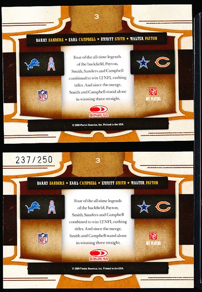 Lot Detail - 2009 Donruss Classic Ftbl.- “Classic Quads”- #3 B. Sanders ...