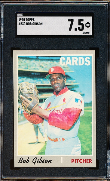 1970 Topps Baseball- #530 Bob Gibson, Cards- SGC 7.5 (NM+)