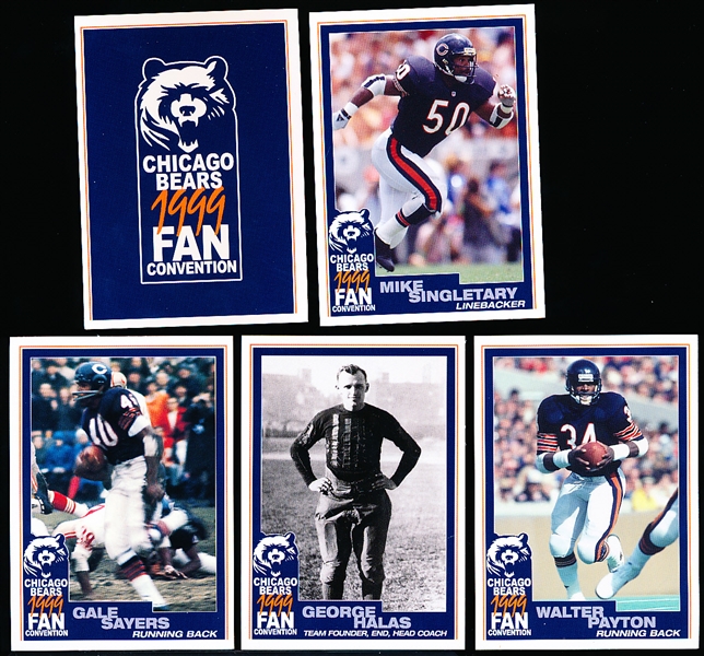 1999 Chicago Bears Fan Convention Complete Card Set of 44