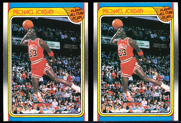 1988-89 Fleer Bskbl. #120 Michael Jordan AS, Bulls- 2 Cards