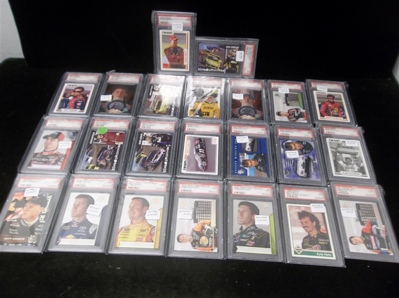 Clean-Up Lot of NASCAR PSA Graded Mint 9 Cards- 23 Diff. Cards