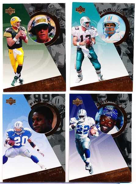 1996 Upper Deck Football- “Proview” Complete Insert Set of 40 Plus 7 Diff “Silver” & One “Gold” Extras