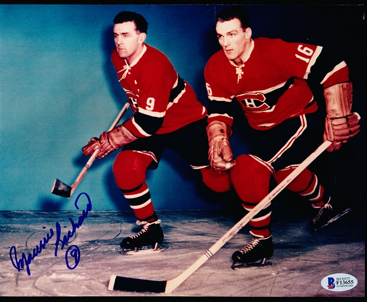 Autographed Maurice “Rocket” Richard Autographed Montreal Canadiens NHL Color 8” x 10” Photo