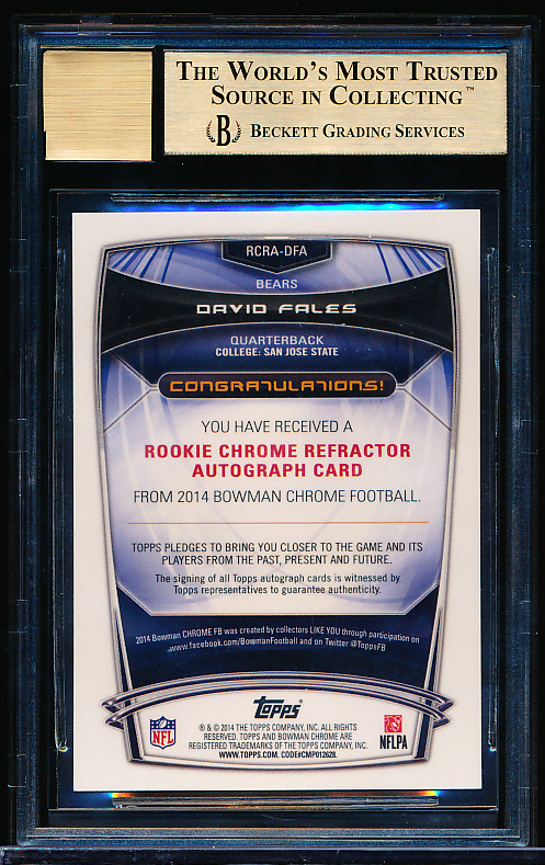 Lot Detail - 2014 Bowman Chrome FB- “Rookie Autographs” Red Refractors ...