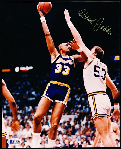 Autographed Kareem Abdul-Jabbar Los Angeles Lakers NBA Color 8” x 10” Game Action Photo- Beckett Authenticated