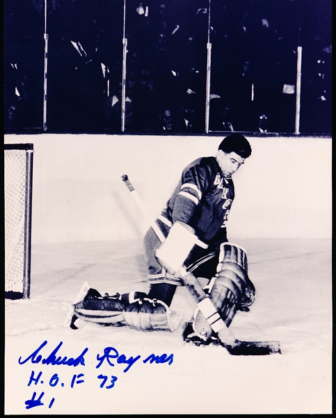 Lot Detail - Autographed Chuck Rayner New York Rangers Hockey B/W 8” x ...
