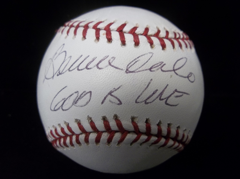 Autographed Bernie Carbo Official MLB Bud Selig Bsbl.