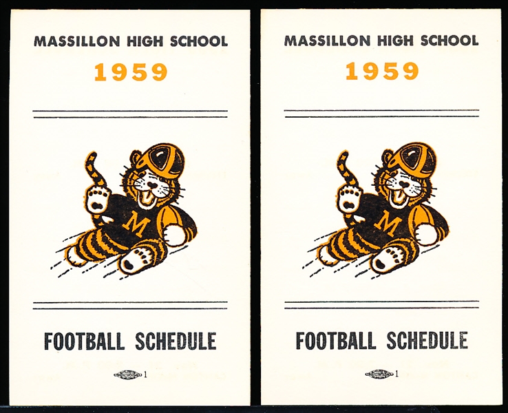 1959 Massillon High School (Ohio) Football Schedule- 2 Schedules