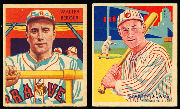 1934-36 Diamond Stars Baseball- 2 Cards- Both 1935 Green Backs