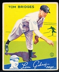 1934 Goudey Baseball- #44 Tom Bridges, Tigers