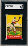 1933 DeLong Gum Co. Bb- #1 Marty McManus, Boston Red Sox- SGC 4 (Vg-Ex)