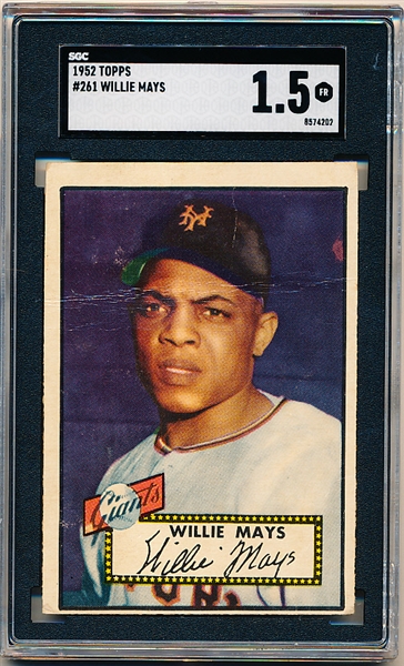 1952 Topps Baseball- #261 Willie Mays, Giants- SGC 1.5 (Fair)