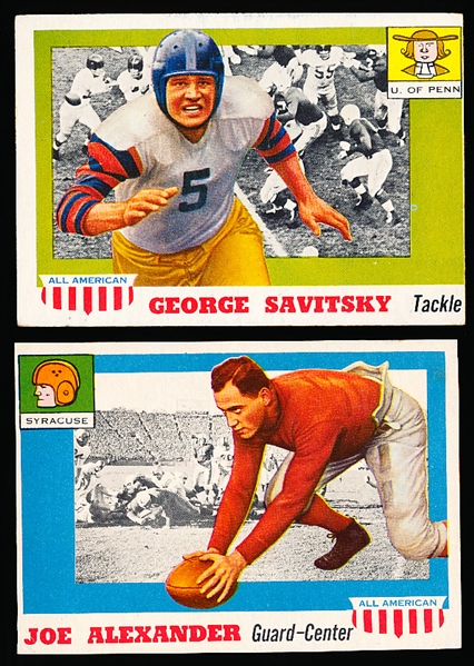 1955 Topps All-American Football- 2 Cards