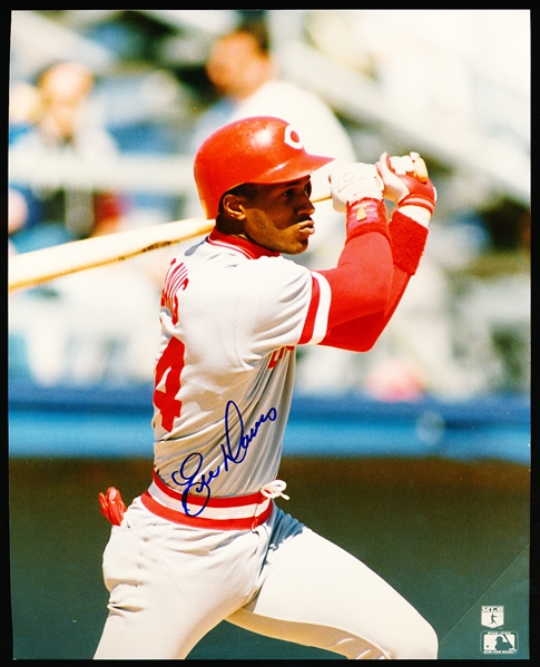 Autographed Eric Davis Cincinnati Reds MLB Color 8” x 10” Action Photo