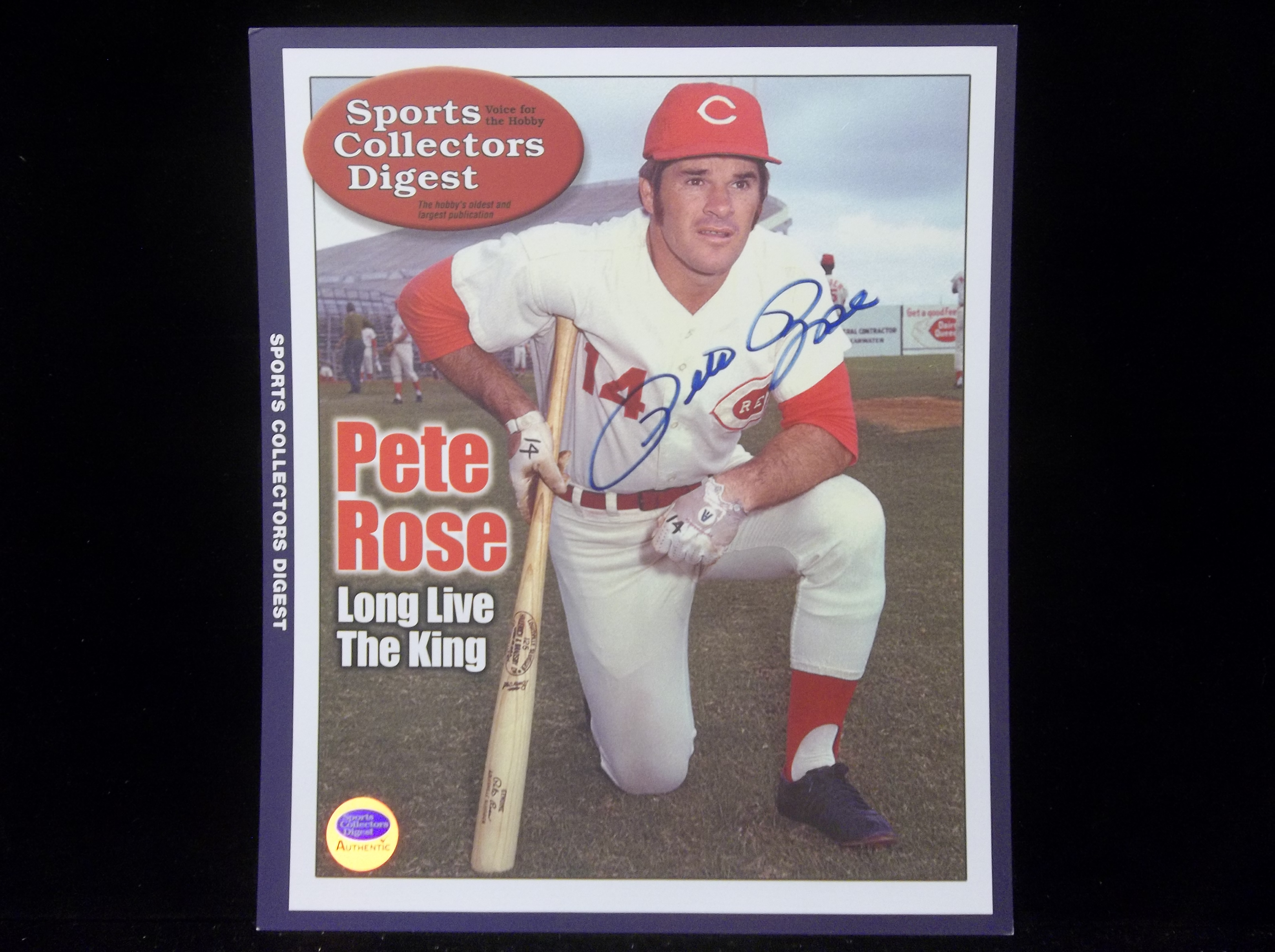 Lot Detail - Autographed Pete Rose Cincinnati Reds MLB Color 10-½” X 12 ...