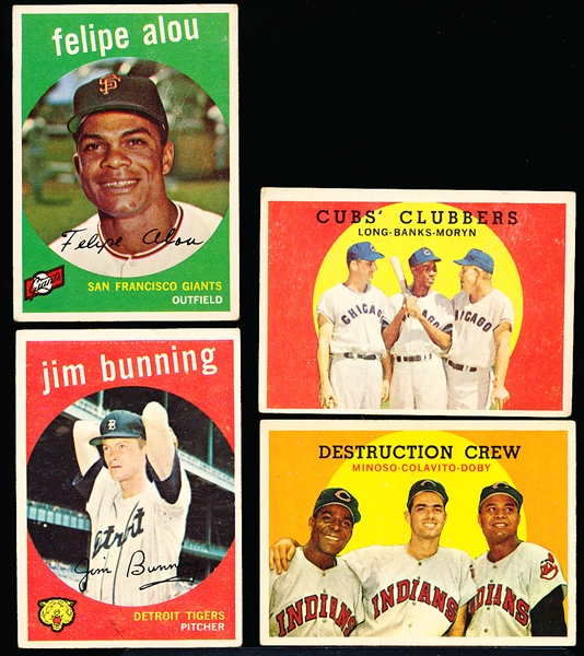 1959 Topps Baseball- 4 Diff