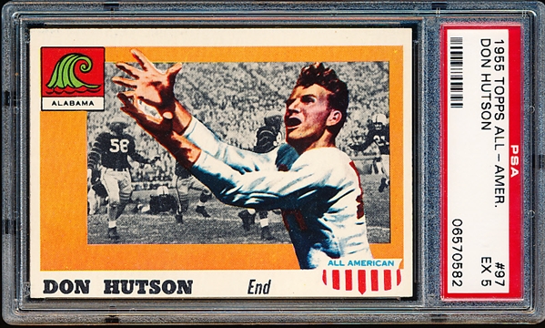 1955 Topps All American Fb- #97 Don Hutson, Alabama- PSA Ex 5