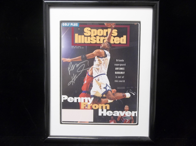 Autographed Anfernee “Penny” Hardaway Upper Deck Authenticated Bskbl. “Penny From Heaven” Framed/Matted to 12” x 15” Sports Illustrated Replica Cover