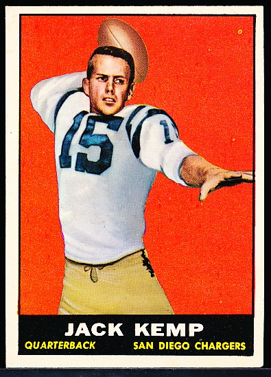 1961 Topps Fb- #166 Jack Kemp, Chargers