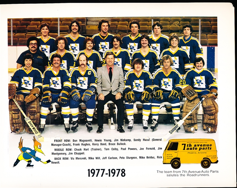 1977-78 Phoenix Roadrunners WHA Hockey Stadium Give-Away Team Pictures- 26 Pictures