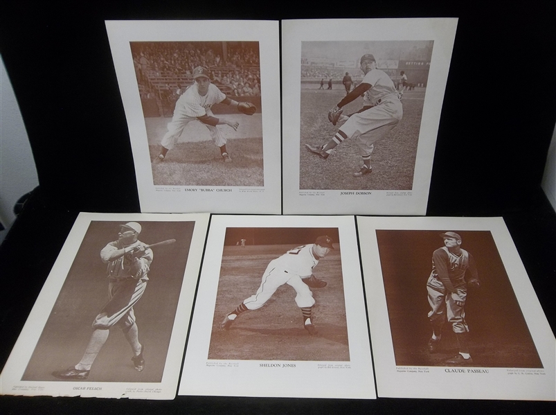 1910-1957 Baseball Magazine Player Posters- 5 Diff